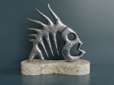 Decorative figurine of a fish Low-poly 3D model