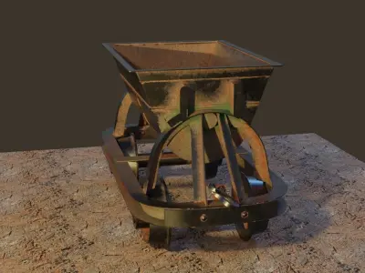 Old Mine Cart Low-poly 3D model purchase