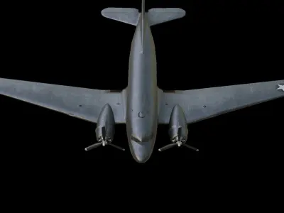 Douglas C-47 Skytrain Low-poly 3D model