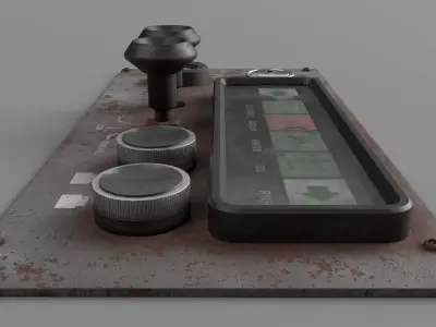 Old Dashboard of construction roller 02 3D model