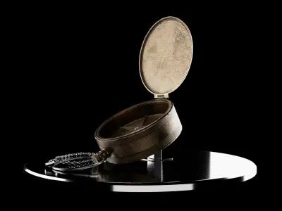  vintage-style direction compass Low-poly 3D model