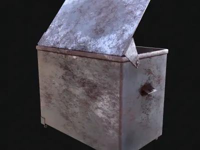 Dirty Trash Container Low-poly 3D model