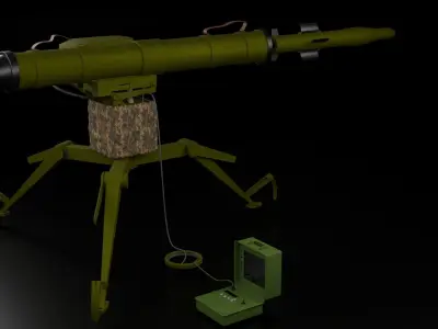 Stugna-p machine gun Low-poly 3D model