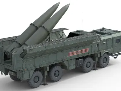 9K720 Iskander Low-poly 3D model