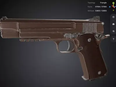 Brown Pistol 3D model