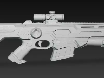 Sci-fi assault rifle 3D model