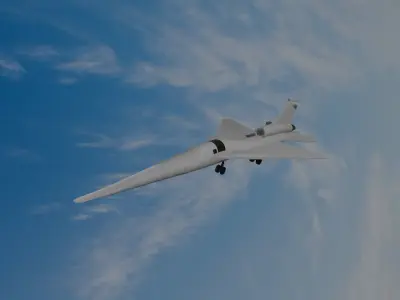 Lockheed Martin X-59 QueSST Supersonic plane Low-poly 3D model