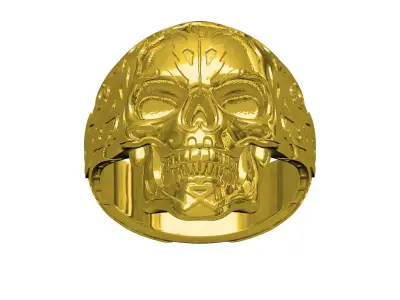 Skull Engraving Ring for Men 3D print model
