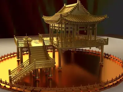 Chinese ancient  Pavilion 3D model