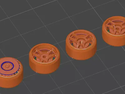 ROTIFORM 4 pack wheels in HW scale 3D print model