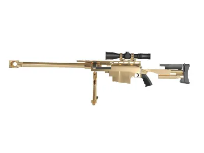 Sniper Rifle PGM Hecate Low-poly 3D model