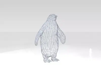 Penguin Wireframe 3D model