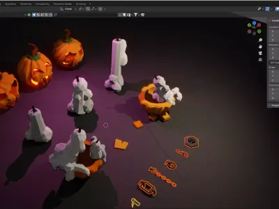 FREE Halloween minipack from the Necropoly universe Free low-poly 3D model