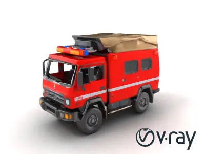 Tactical Emergency Response Truck Model Pack Low-poly 3D model