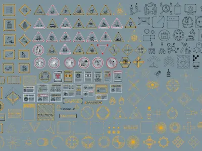 Polygon Decals 202 pieces - Collection 3 Low-poly 3D model