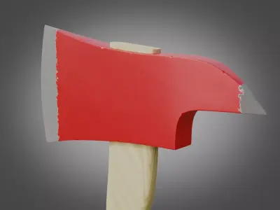 Firefighter Axe Free low-poly 3D model purchase