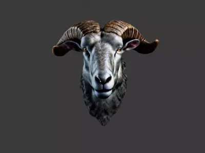 Deer Animal Head Low-poly 3D model