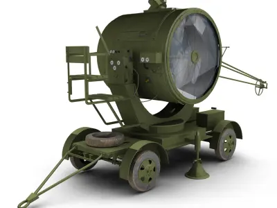 British 150cm Mobile  Searchlight 3D model