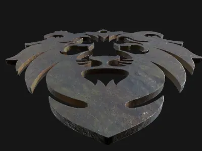 lion pendant  3D print model Low-poly 3D model