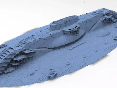 Art Deco Sci-F Mothership base 1 3D model