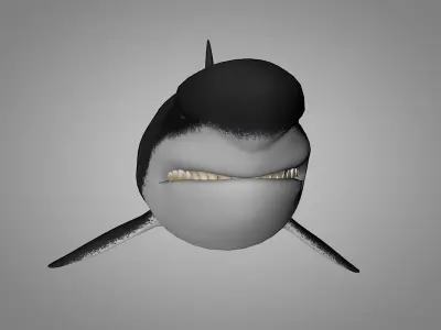 Shark killer whale Low-poly 3D model
