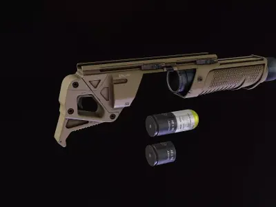 Rampart 17 Grenade Launcher Low-poly 3D model