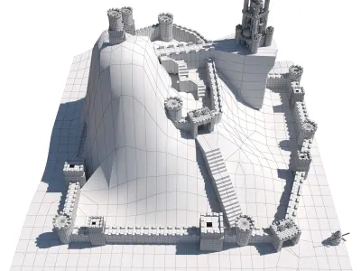 alamoot castle Low-poly 3D model