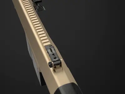 Barrett M107A1 Sniper Rifle Low-poly 3D model