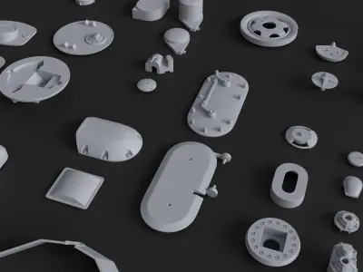 Kitbash Kit - 75 Caps and Covers V1 3D model