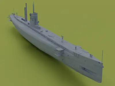 SMS U9 U-boat Low-poly 3D model