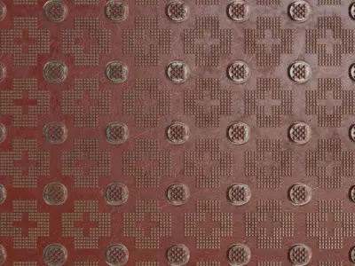 Studded Industrial Metal Plate PBR Seamless Texture