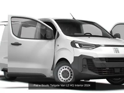 Fiat e Scudo Van HQ Interior 2025 3D Model Pack