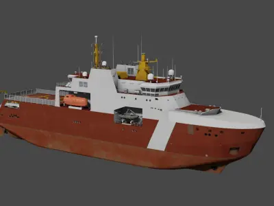 Arctic and Offshore Patrol Ship Low-poly 3D model