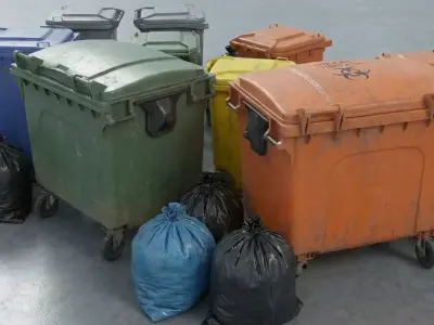 Realistic Trash Dumpster Pack Game Ready Urban Garbage 3D Models 3D model