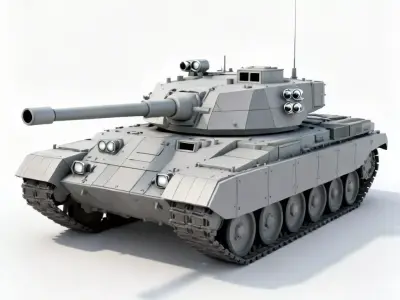 Cold War Medium Tank 3D Model 3d model Low-poly 3D model