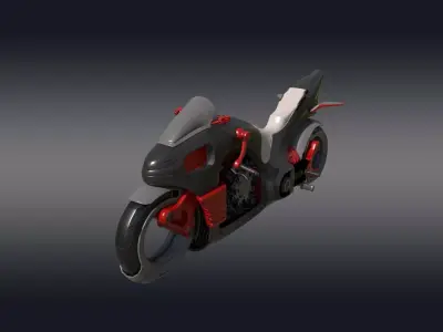 3D Superbike  Sci-fi Low-poly 3D model