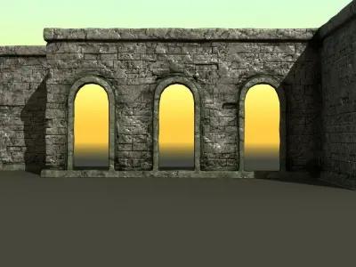Medieval Stone Archs 3D model