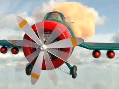 cartoon airplane 3D model