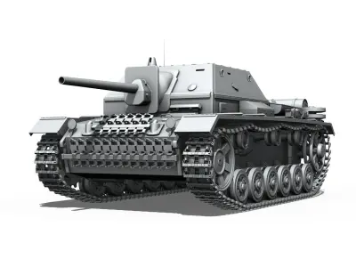 SU-76i Soviet Assault gun  3D model