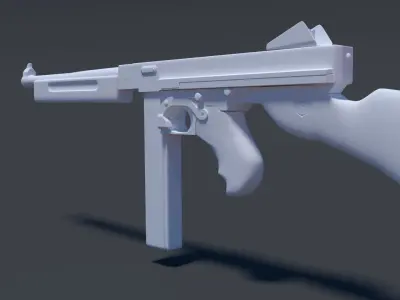 Thompson assault rifle High Poly 3D model