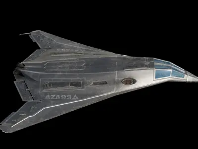 steampunk space shuttle Low-poly 3D model