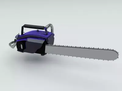 Chainsaw Motor Machine Low-poly 3D model
