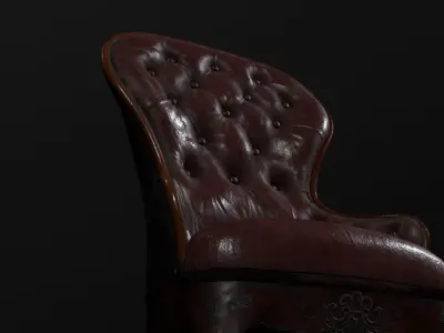 Victorian chair Low-poly 3D model
