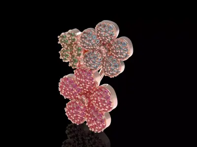Three Flowers Pendant 3D print model