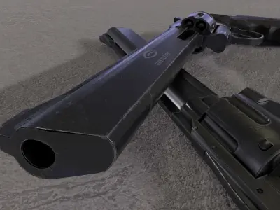 pistol Gletcher SW B6 Low-poly 3D model
