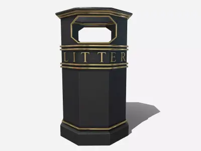 litter bin Low-poly 3D model purchase