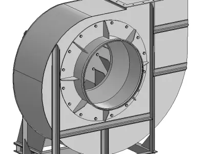 Industrial centrifugal fan 3D model