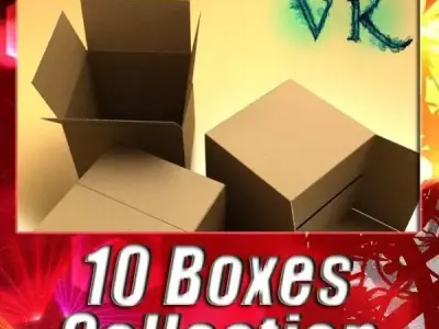 Cardboard boxes collection 3D model