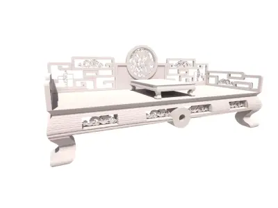 Traditional Chinese Couch 3D model