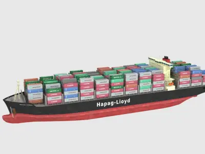 Container Ship Lowpoly Low-poly 3D model